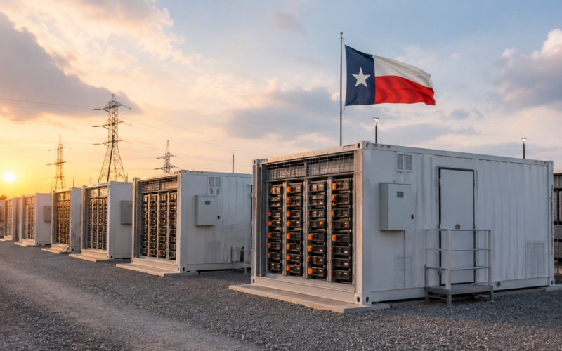 Representative image: Grid-scale battery energy storage units highlight Eos Energy Enterprises’ Redbird battery project in Texas, where zinc-based storage technology is set to support energy shifting, ancillary services and Electric Reliability Council of Texas grid reliability.