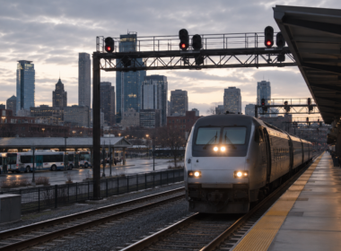 Representative image of a passenger rail and transit corridor, as the House fiscal 2027 transportation bill raises fresh questions over Amtrak funding, public transit cuts and the future of U.S. rail infrastructure.