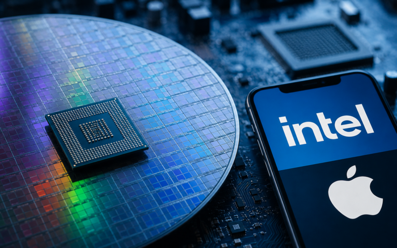 Representative image: Intel Corporation stock momentum and U.S. chip manufacturing ambitions come into focus as investors weigh reported Apple Inc. collaboration hopes against unanswered foundry contract details.