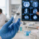 Representative image of oncology researchers examining an unbranded clinical sample as Moderna and Merck report durable five-year melanoma data for their personalized mRNA cancer vaccine combined with Keytruda.