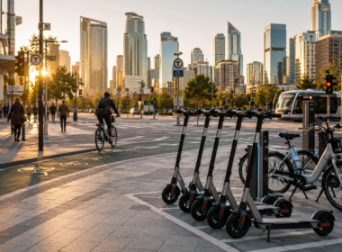 Representative image: Shared electric scooters and e-bikes illustrate Lime’s proposed $1.66 billion Nasdaq IPO as investors assess micromobility growth, debt restructuring and Uber Technologies’ strategic backing.