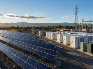 Representative image of solar panels and battery storage infrastructure, reflecting Nextpower’s push into the solar-plus-storage market through its Prevalon acquisition.