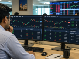 Representative image of a trading desk monitoring cross-exchange stock prices, highlighting how SEBI’s common pricing proposal could reduce price gaps, improve price discovery and reshape small-cap trading across Indian markets.