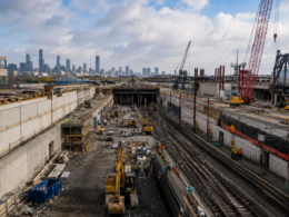 Representative image of rail infrastructure construction in a dense urban corridor, as Skanska AB’s Hudson Tunnel contract moves the Gateway Program closer to fixing a critical New York-New Jersey transit bottleneck.