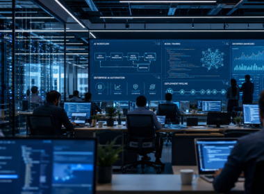 Representative image of an enterprise artificial intelligence operations centre, highlighting how Tata Consultancy Services’ Anthropic partnership and Claude adoption could reshape Indian IT services, workforce productivity and AI-led delivery models.
