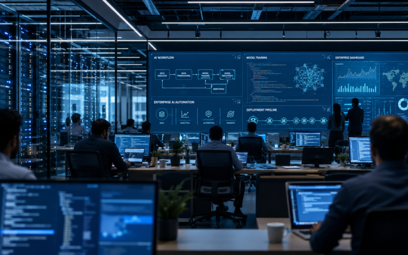 Representative image of an enterprise artificial intelligence operations centre, highlighting how Tata Consultancy Services’ Anthropic partnership and Claude adoption could reshape Indian IT services, workforce productivity and AI-led delivery models.