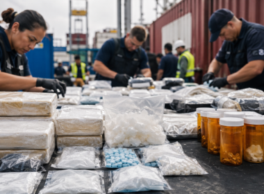Customs and enforcement officials inspect suspected cocaine, methamphetamine and synthetic opioid shipments as the United Nations warns that global drug production, trafficking and consumption are reaching new highs. Representative image.