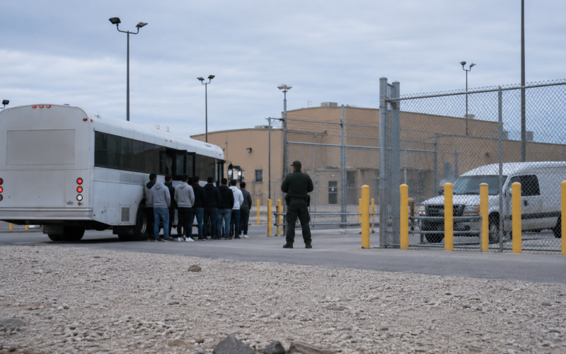 Representative image of a secure United States immigration detention facility, reflecting new ICE detainee data showing how President Donald Trump’s immigration crackdown has expanded beyond violent felony cases.