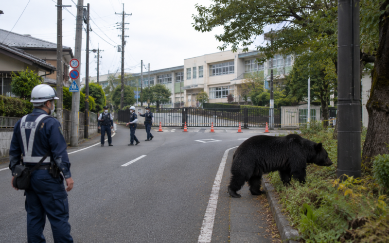 Representative image: A black bear sighting near a Japanese school highlights why Utsunomiya closed 94 municipal schools as Japan confronts rising wildlife safety risks in urban neighbourhoods.