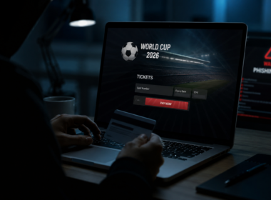 Representative image of a fake FIFA World Cup 2026 ticketing page used to illustrate how phishing scams and payment fraud risks are targeting global football fans during the tournament.