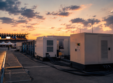 Representative image of temporary event power infrastructure, reflecting ABB’s NASCAR Grid Control showcase and rising demand for microgrids, battery storage and smarter energy management at major venues.