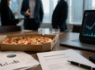 Representative image of a restaurant industry transaction meeting as Yum! Brands prepares its planned $2.7 billion Pizza Hut sale to LongRange Capital and Yum China, a move that could reshape $YUM investor sentiment, fast-food portfolio strategy and global pizza market competition.