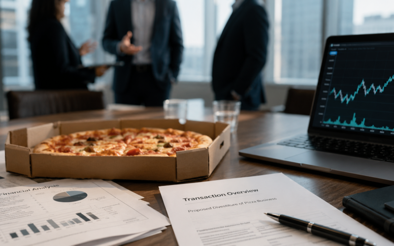 Representative image of a restaurant industry transaction meeting as Yum! Brands prepares its planned $2.7 billion Pizza Hut sale to LongRange Capital and Yum China, a move that could reshape $YUM investor sentiment, fast-food portfolio strategy and global pizza market competition.
