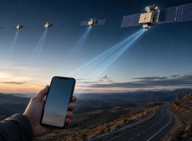 Representative image of satellite-to-smartphone connectivity as AST SpaceMobile prepares for key BlueBird satellite launch milestones and direct-to-cell broadband expansion.