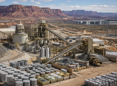 Representative image of a uranium and rare earths processing facility, reflecting Energy Fuels’ push to lift uranium oxide production and expand critical minerals capacity amid rising nuclear fuel and AI power demand.