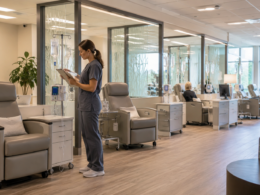 A modern ambulatory infusion clinic highlights Apex Infusion’s growth strategy as its SkyKnight Capital partnership supports expansion across home and specialty infusion services. Representative image.