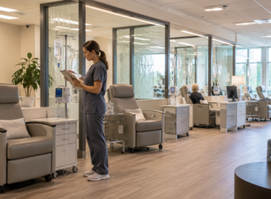 A modern ambulatory infusion clinic highlights Apex Infusion’s growth strategy as its SkyKnight Capital partnership supports expansion across home and specialty infusion services. Representative image.