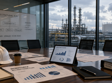An oil and gas restructuring strategy room reflects BP’s planned 700 job cuts as Chief Executive Officer Meg O’Neill simplifies operations, reduces costs and reshapes the energy major’s global asset portfolio. Representative image.