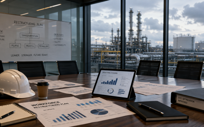 An oil and gas restructuring strategy room reflects BP’s planned 700 job cuts as Chief Executive Officer Meg O’Neill simplifies operations, reduces costs and reshapes the energy major’s global asset portfolio. Representative image.
