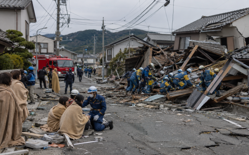 Representative image: Emergency teams search earthquake-damaged homes in Japan as the deadly Kumamoto earthquake leaves at least 18 people dead and rescue operations continue amid powerful aftershocks.