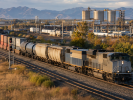Representative image of a freight train carrying grain, energy products and intermodal cargo as Canadian National Railway Company reports an 11% revenue increase driven by a stronger freight mix and improved profitability.