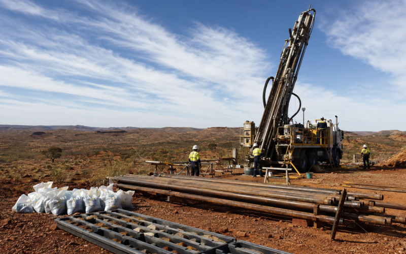 Representative image: Reverse circulation drilling at a remote Australian gold exploration site, illustrating High-Tech Metals Limited’s Mt Fisher Gold Project assay campaign and the search for resource growth beyond the existing mineralised footprint.