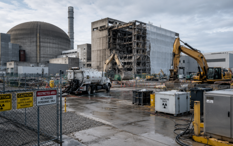Representative image: A regulated nuclear decommissioning and environmental remediation site reflects NorthStar Group Services’ leadership transition as Jeffrey Adix becomes CEO and Scott State retains nuclear oversight.