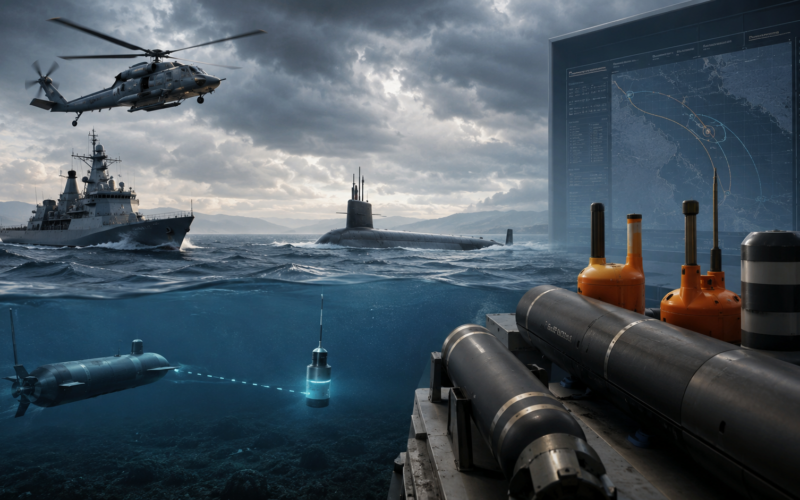 Representative image: Lockheed Martin’s $3.45 billion Ultra Maritime acquisition highlights rising demand for anti-submarine warfare, sonar systems, sonobuoys and autonomous naval sensing across allied defence markets.