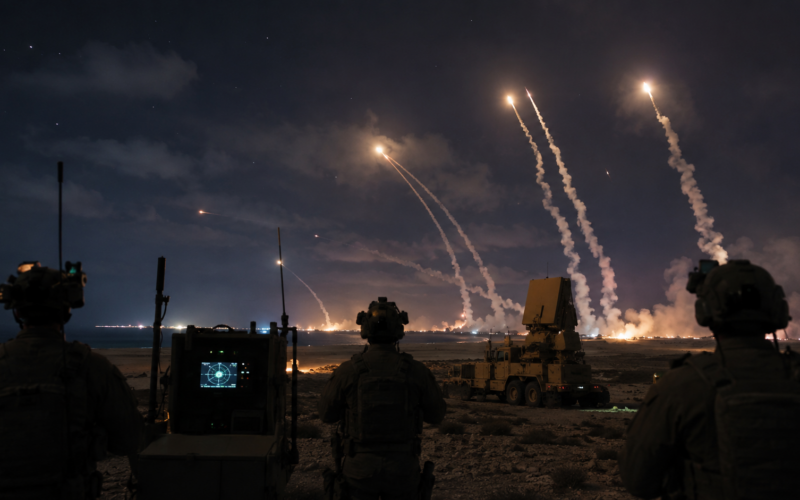 Representative image: Military personnel monitor missile and air-defense activity as fresh United States strikes on Iran intensify the Gulf conflict and raise fears of a wider regional war.