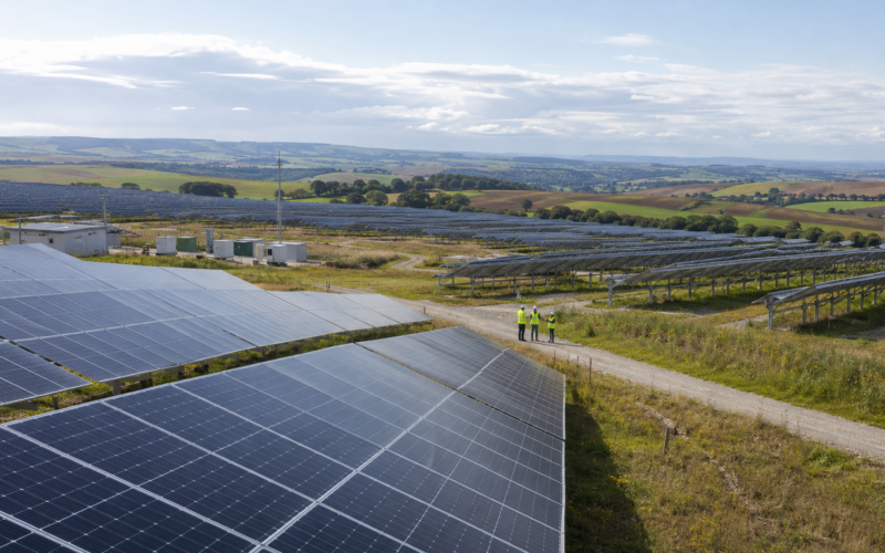 A large European solar farm illustrates how Nextpower’s €330 million Zimmermann acquisition supports its shift from solar trackers to a broader integrated energy platform spanning fixed-tilt systems, storage and power infrastructure. Representative image.