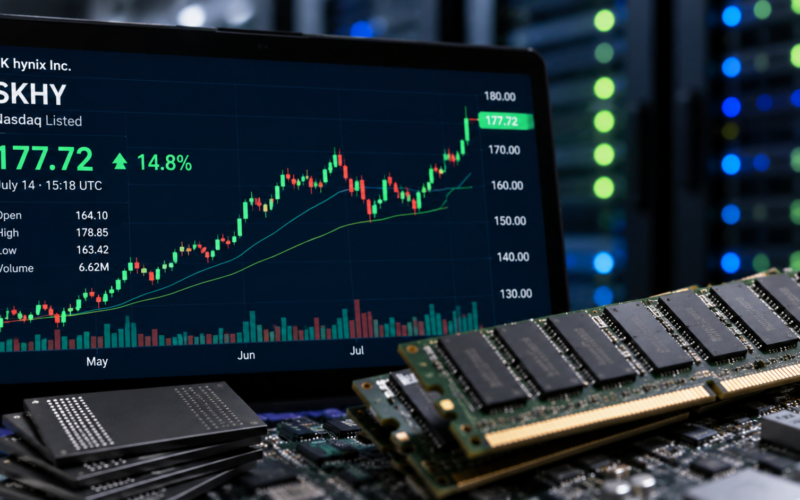 SK hynix stock rebounds as artificial intelligence memory demand lifts investor sentiment, though the Nasdaq premium and upcoming second-quarter 2026 results remain key risks. Representative image.