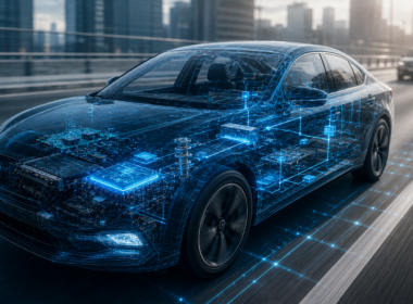 Representative image of a software-defined vehicle with advanced semiconductor systems, reflecting Micron and General Motors’ strategic memory supply agreement for future vehicles, automotive AI, ADAS and next-generation in-cabin digital experiences.
