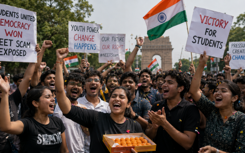 Student protests over the NEET-UG paper leak intensify political pressure in New Delhi as Dharmendra Pradhan’s resignation marks a rare retreat by the Narendra Modi government. Representative image.
