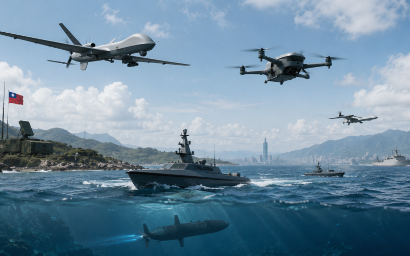 Representative image: Taiwan’s proposed NT$210 billion drone procurement plan highlights its push to build aerial, maritime and underwater unmanned systems for stronger deterrence in the Taiwan Strait.
