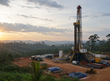 Representative image of an onshore oil drilling site as Tower Resources plc awaits Cameroon approval to complete the Thali farm-out and advance the NJOM-3 appraisal well.