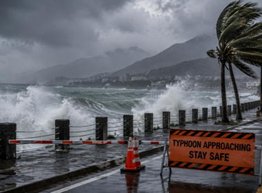 Typhoon Bavi forces mass evacuations and widespread flight cancellations across Taiwan as authorities brace for extreme rainfall, flooding and landslide risks. Representative image.