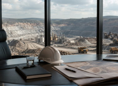 A mining executive workspace overlooking an open-pit operation reflects Arun Misra’s appointment as Vedanta Limited chief executive officer as the group enters its post-demerger growth phase across zinc, copper and critical minerals. Representative image.
