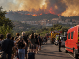 Representative image: Residents evacuate as fast-moving wildfires threaten communities in France and Spain, highlighting the growing human and economic toll of Europe’s escalating fire emergency.