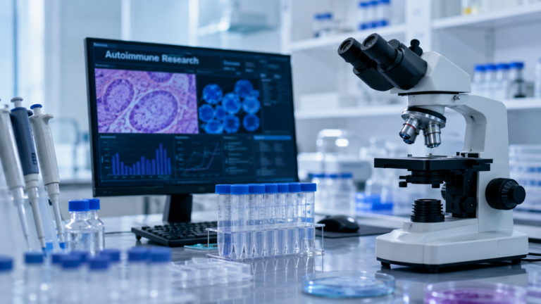 Representative image of autoimmune drug research as ImmuPharma plc seeks a P140 licensing deal and advances Kapiglucagon toward early clinical development.