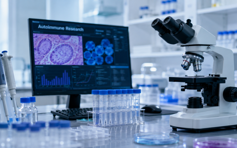 Representative image of autoimmune drug research as ImmuPharma plc seeks a P140 licensing deal and advances Kapiglucagon toward early clinical development.