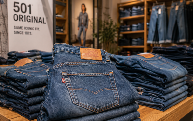 Representative image of denim apparel in a retail store as Levi Strauss & Co. raises fiscal 2026 guidance, dividend and margin outlook after a stronger second-quarter earnings beat.