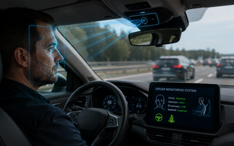 Representative image of in-vehicle driver-monitoring technology as Seeing Machines Limited scales automotive royalties and production volumes ahead of a crucial October 2026 refinancing deadline.