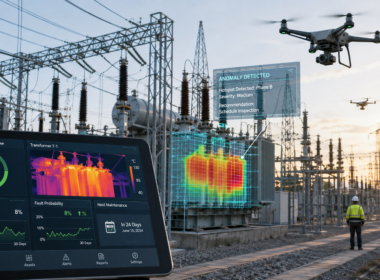 AI-powered grid monitoring combines drones, sensors and predictive analytics to detect transformer and power-network problems earlier, helping utilities target maintenance before failures trigger outages. Representative image.