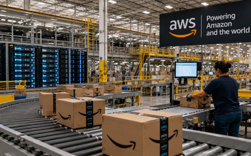 Amazon’s second-quarter 2026 results spotlight accelerating Amazon Web Services growth, record operating profit and a sharply higher artificial intelligence infrastructure spending plan, while an Anthropic investment gain inflates headline net income. Representative image.