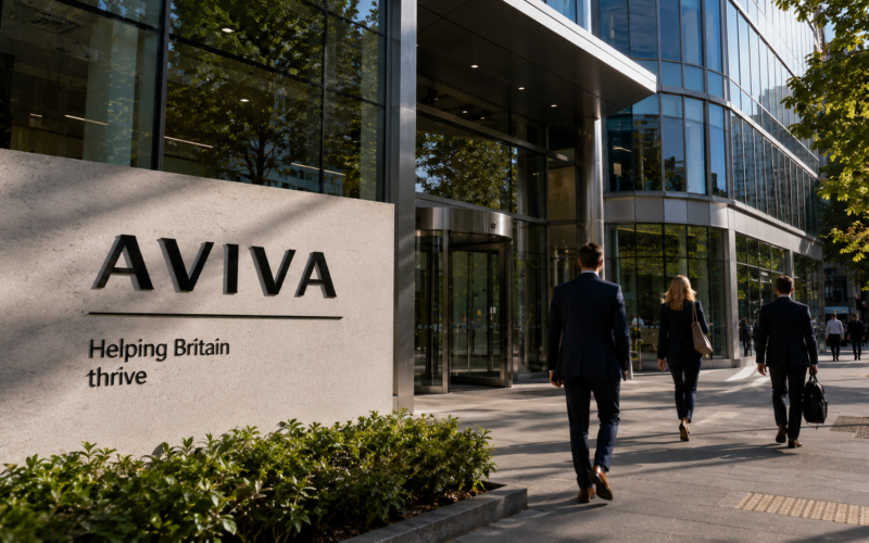 Aviva plc delivered a stronger-than-expected first half as operating profit rose 24% to £1.33 billion, supported by the Direct Line acquisition, higher General Insurance premiums and strong Wealth inflows, while the shares reached a new 52-week high. Representative image.