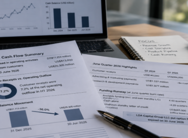 BrainChip Holdings’ cash balance fell 36% to US$20.3 million in the first half of 2026 as operating outflows far exceeded customer receipts, sharpening investor focus on the ASX: BRN funding runway after the LDA Capital facility expired. Representative image.