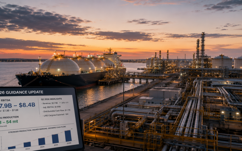 Cheniere Energy’s stronger LNG production, higher margins and Corpus Christi Stage 3 ramp-up have driven an increase in 2026 adjusted EBITDA guidance to as much as $8.4 billion, putting future LNG expansion and cash-flow growth firmly in focus. Representative image.