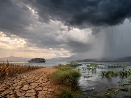Representative image: A dramatic contrast between drought and flooding illustrates how a potentially record-strength 2026-27 El Niño could disrupt global food production, trade routes and weather patterns worldwide.