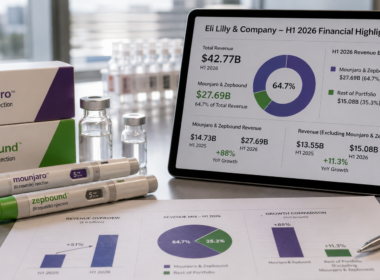 Eli Lilly and Company’s first-half 2026 growth was heavily concentrated in Mounjaro and Zepbound, which generated about $27.69 billion, or nearly 65% of total revenue, highlighting how much the company’s expansion now depends on tirzepatide. Representative image.