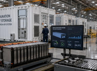 Form Energy's $750 million Series G will expand 100-hour iron-air battery production as an 80 GWh backlog from utilities and AI infrastructure tests manufacturing scale. Representative image.